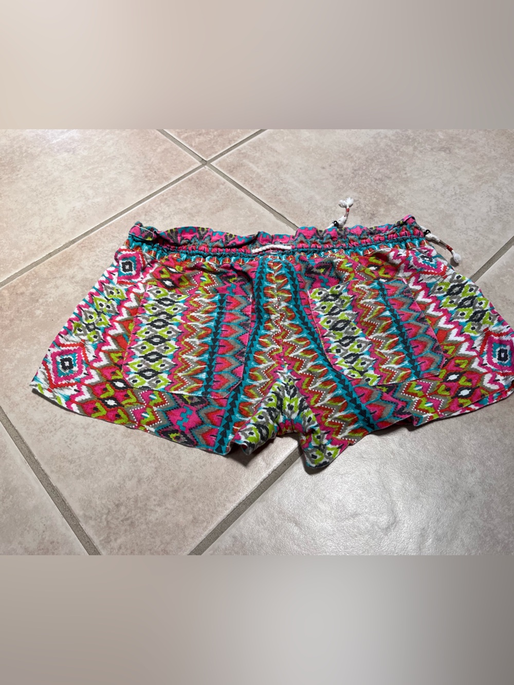 Roxy Neon Aztec Elastic Drawstring Shorts - Picture 2 of 4